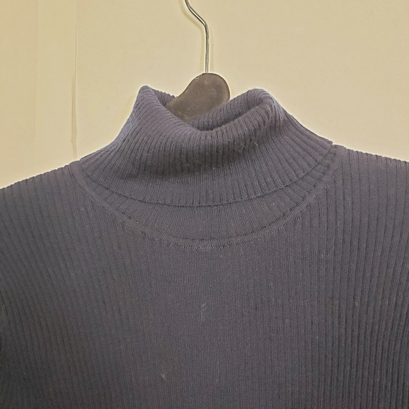 Paule Ka navy ribbed turtleneck sweater - Picture 3 of 7